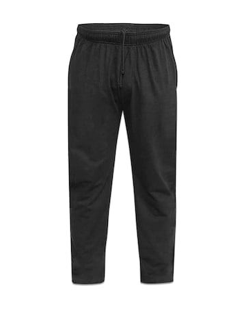 D555 Big & Tall Rory Jogging Bottom with Open Hem and Zipper Pockets - Black