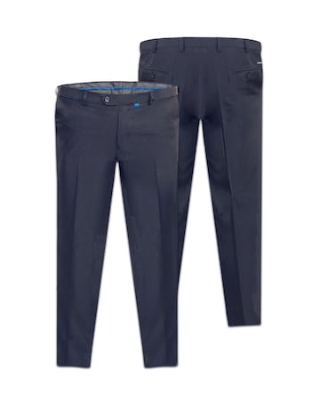 D555 Big & Tall Max Xtenda Waist Regular Fit Trouser - Navy
