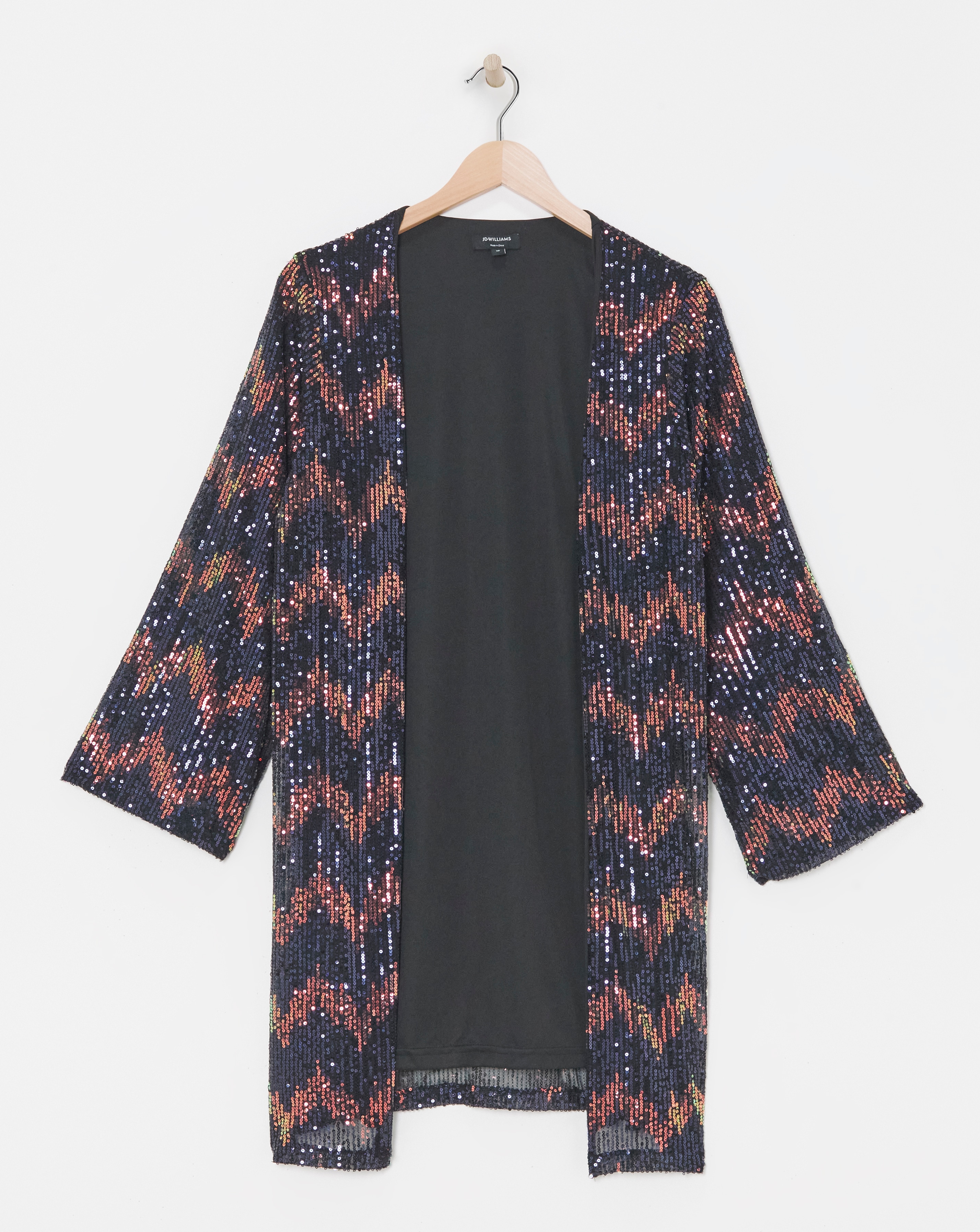 Zig Zag Sequin Longline Cardi