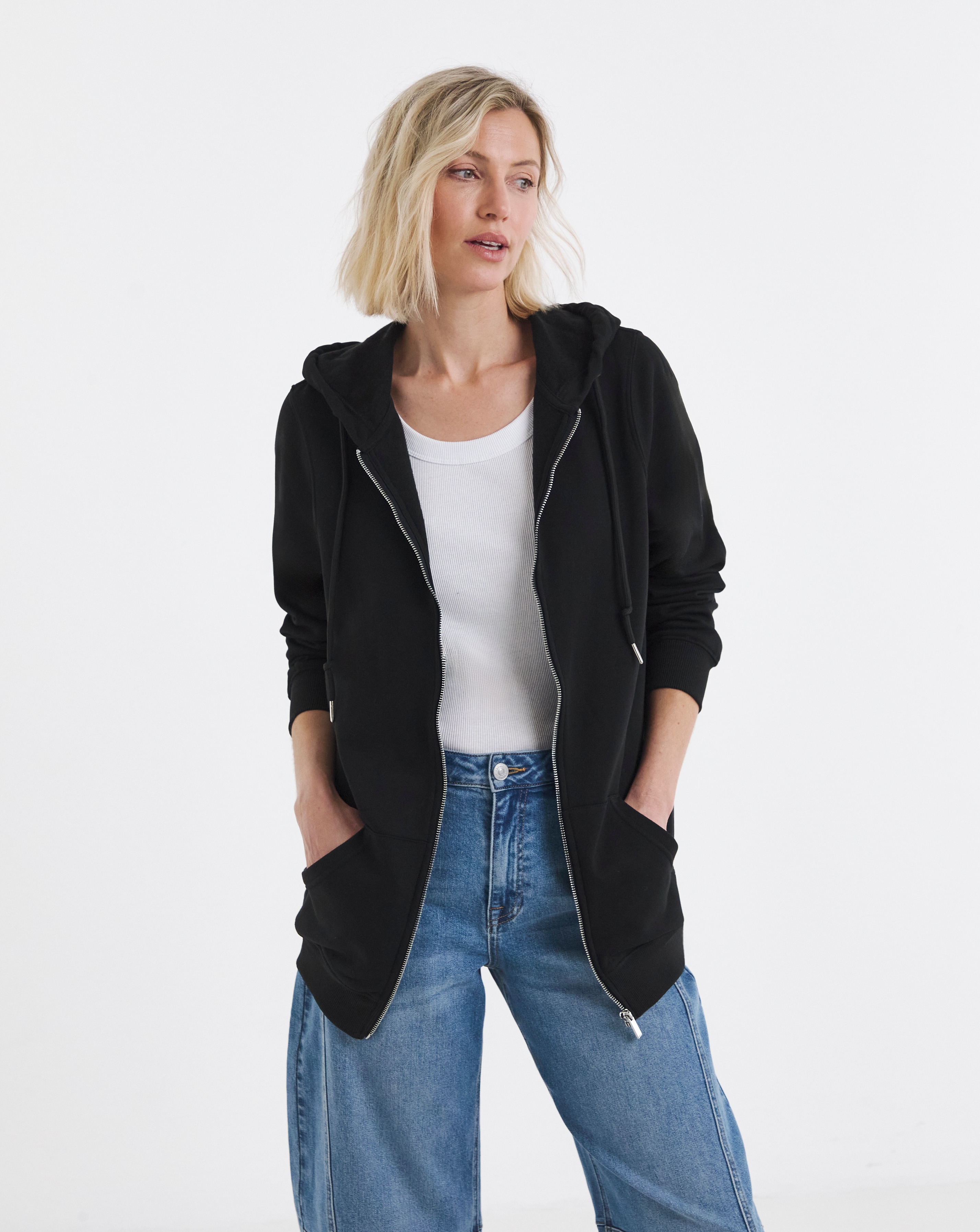 The Longline Zip up Hoodie