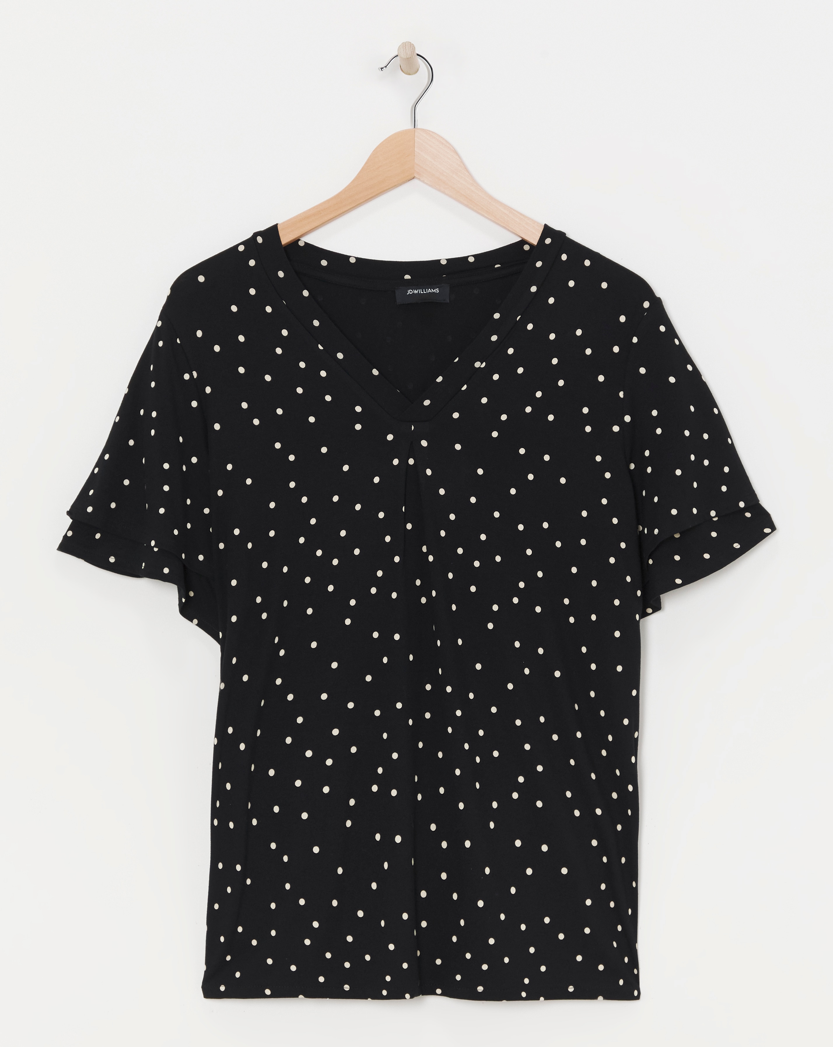 Double Angel Sleeve V Neck Top