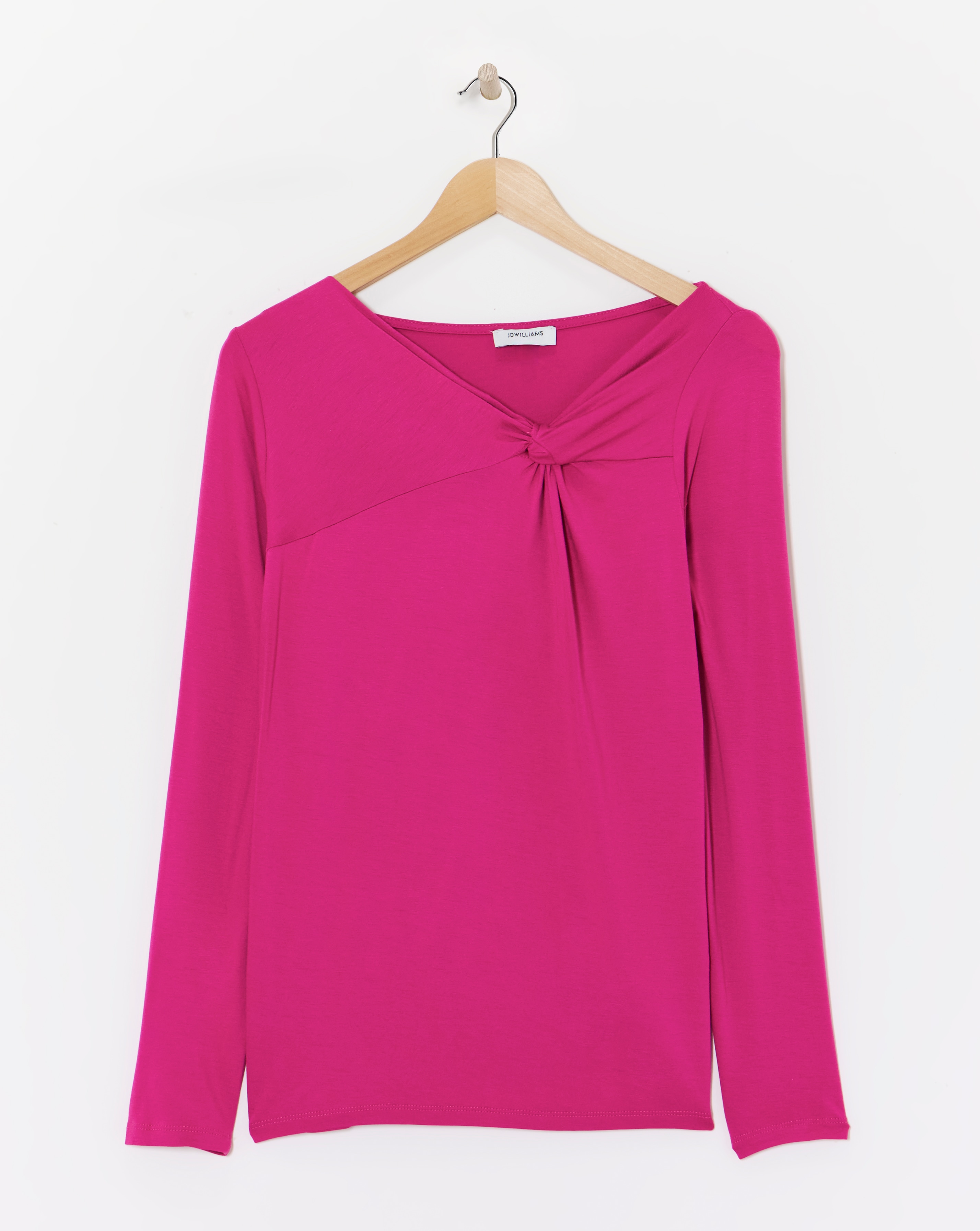 Twist Asymmetric Neck Long Sleeve Top