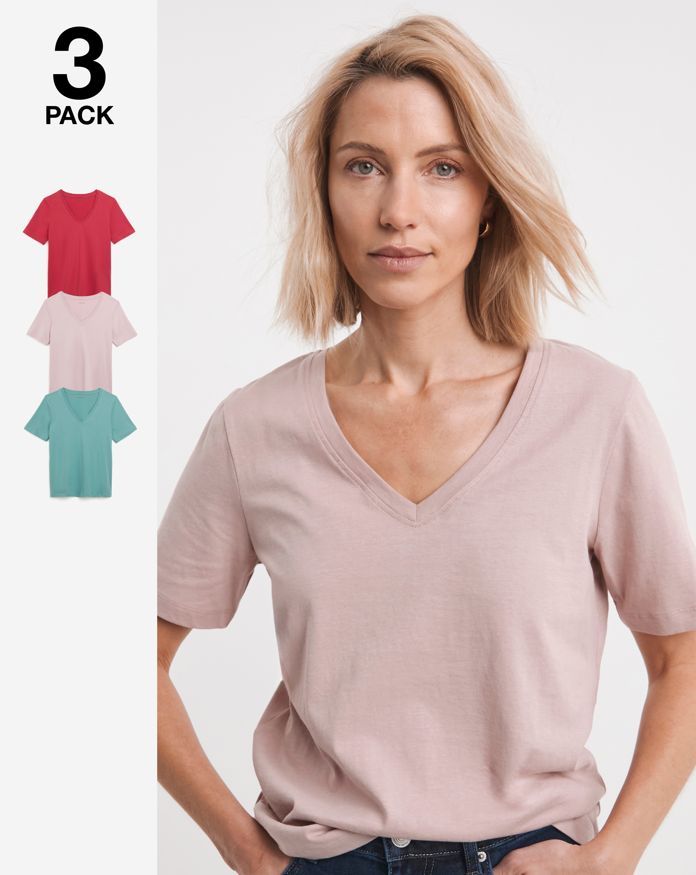 3 Pack V Neck T-Shirts
