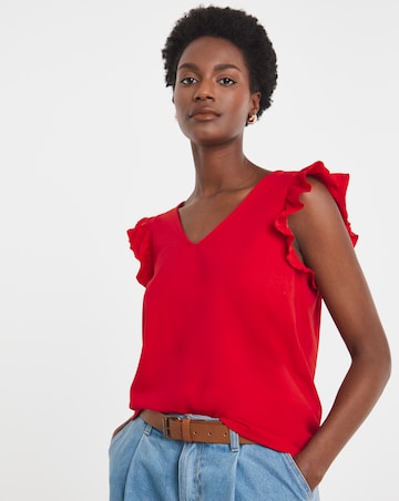 Pure cotton Red Ruffle Vest