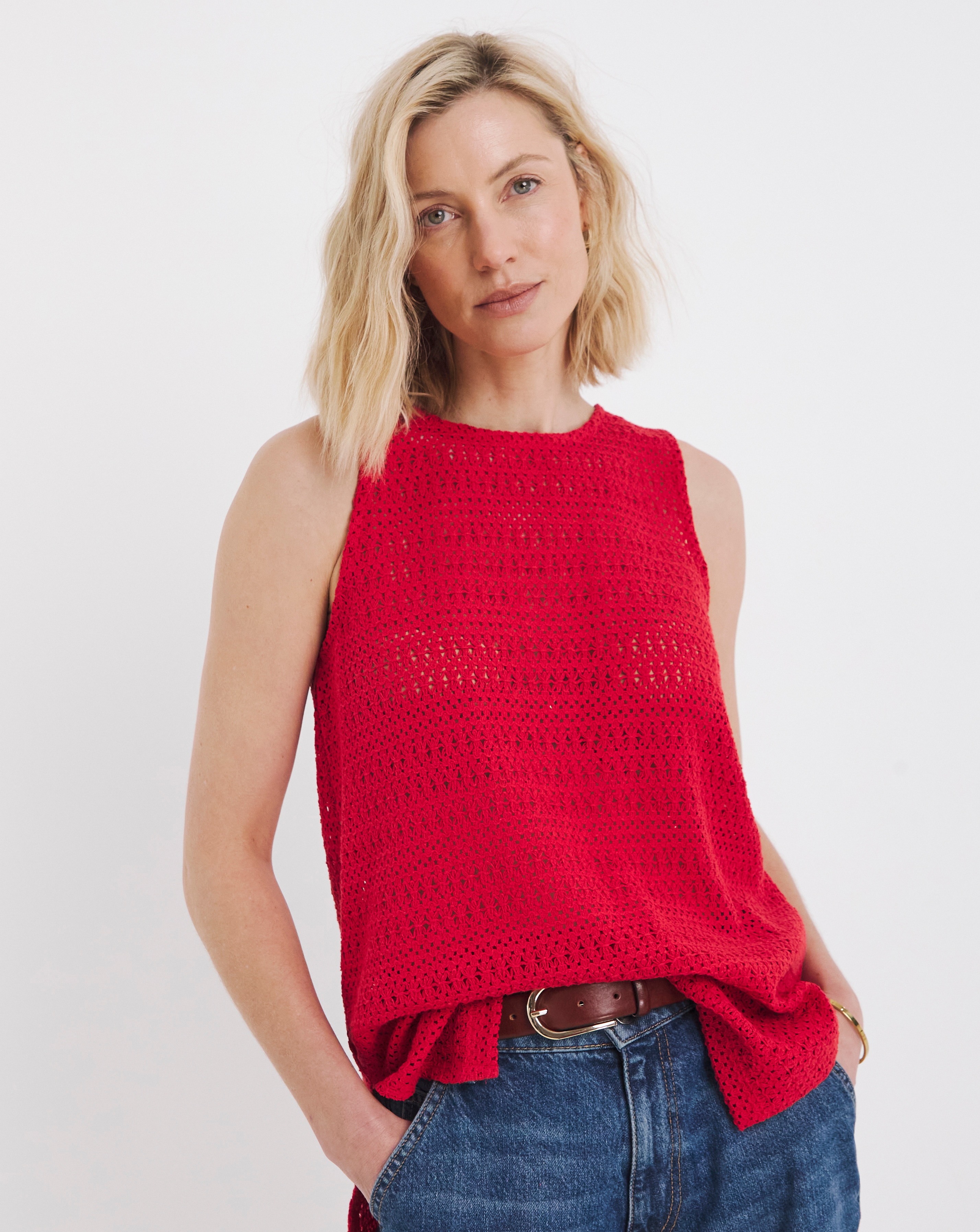 Red Crochet Vest