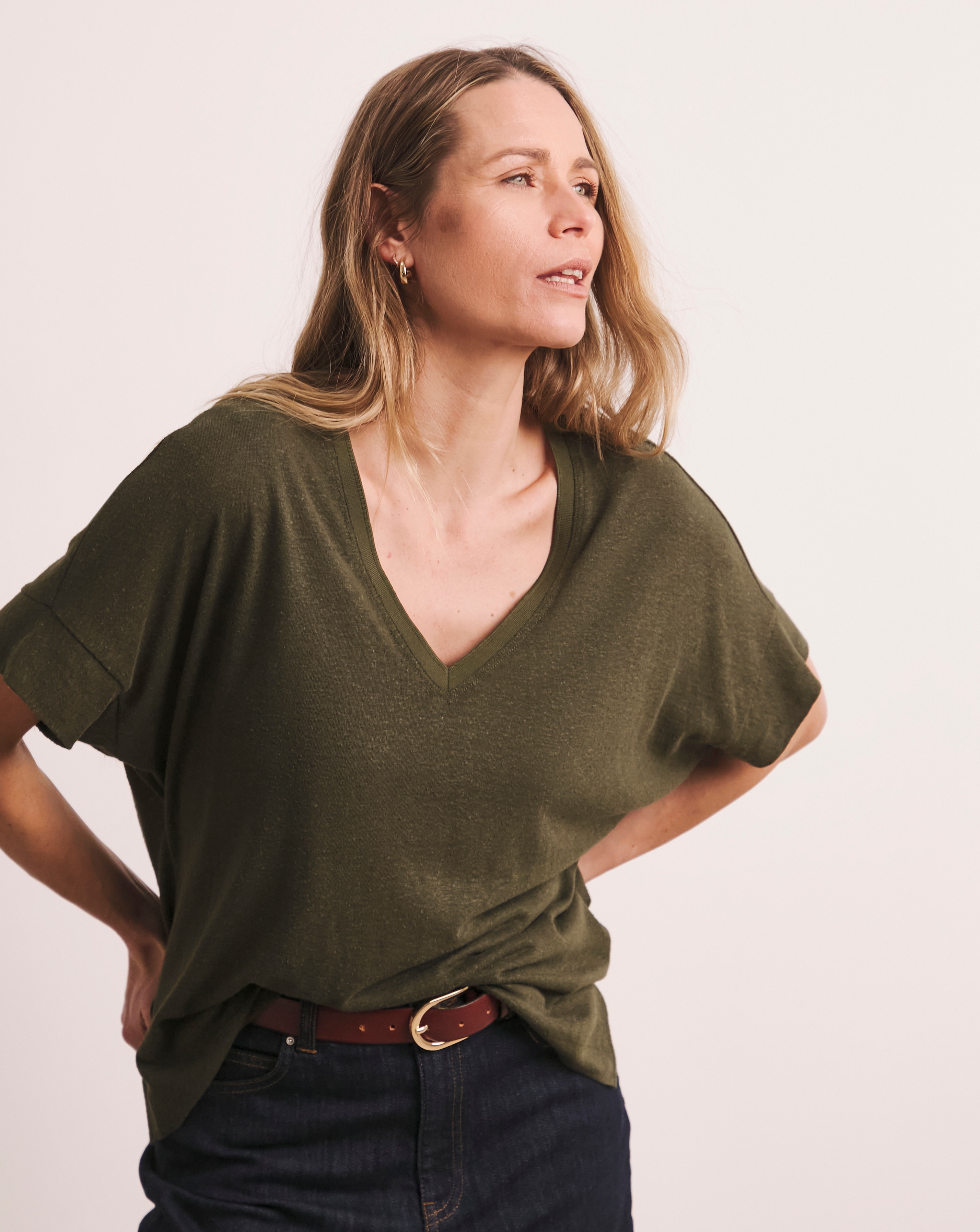 Anthology Drop Shoulder Linen T-shirt