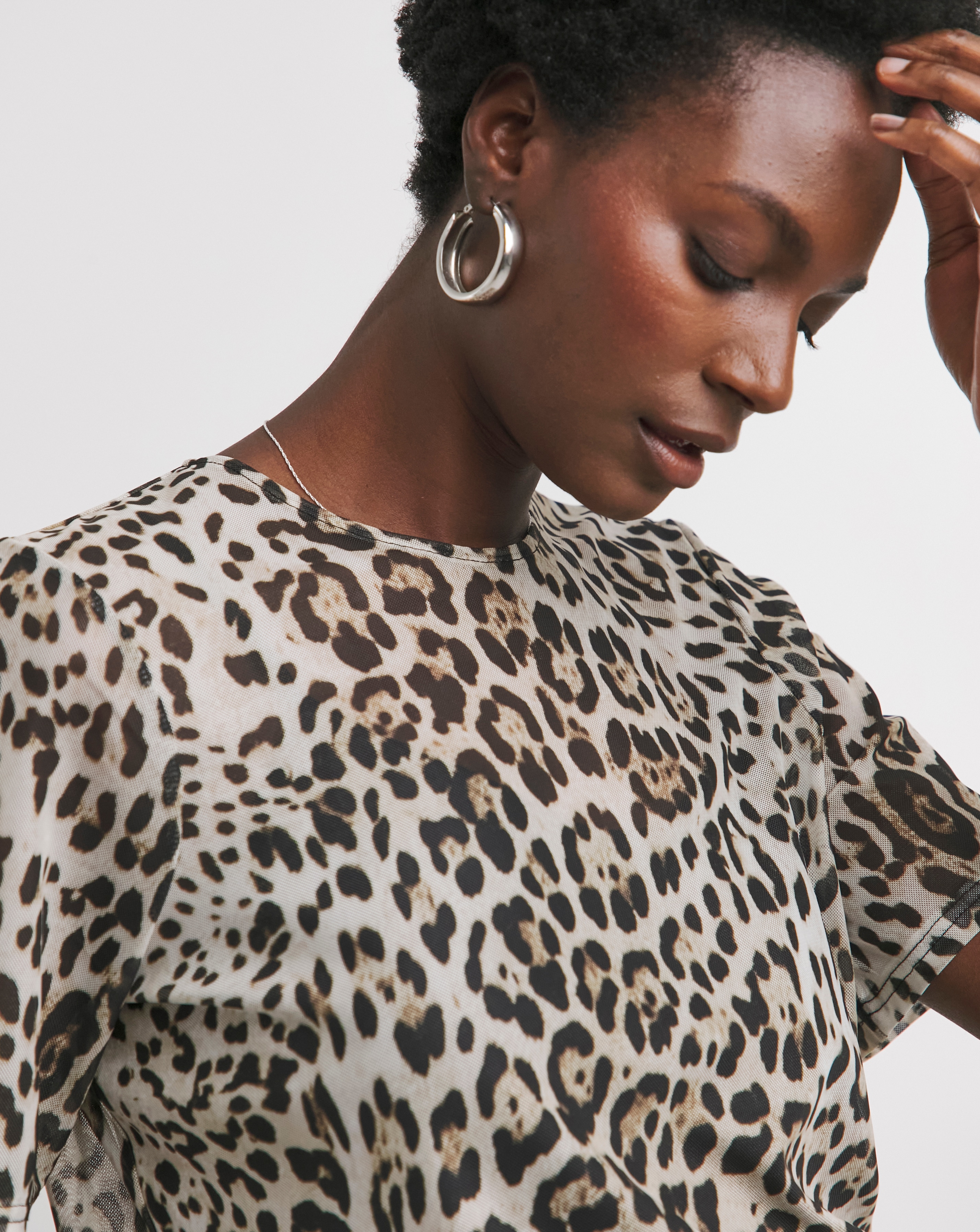 Crew Neck Mesh T-Shirt