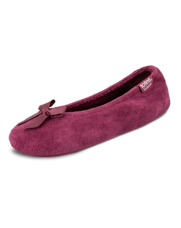 Totes Ladies Terry Ballerina Slippers