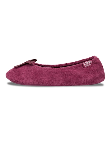 Totes Ladies Terry Ballerina Slippers