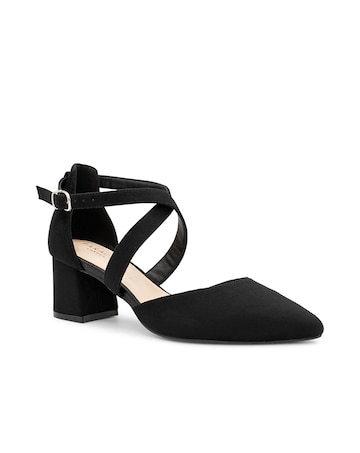 Paradox London Ffion Wide E Fit Block Heel Courts