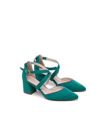 Paradox London Ffion Wide E Fit Block Heel Courts