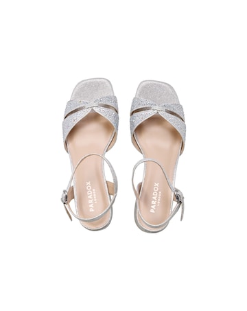 Paradox London Marquise Diamante Block Heeled Sandals