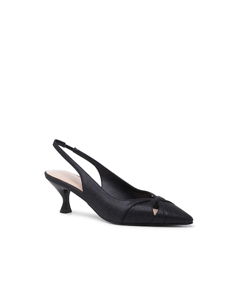Paradox London Tegan Crystal Mesh Kitten Heel Shoes