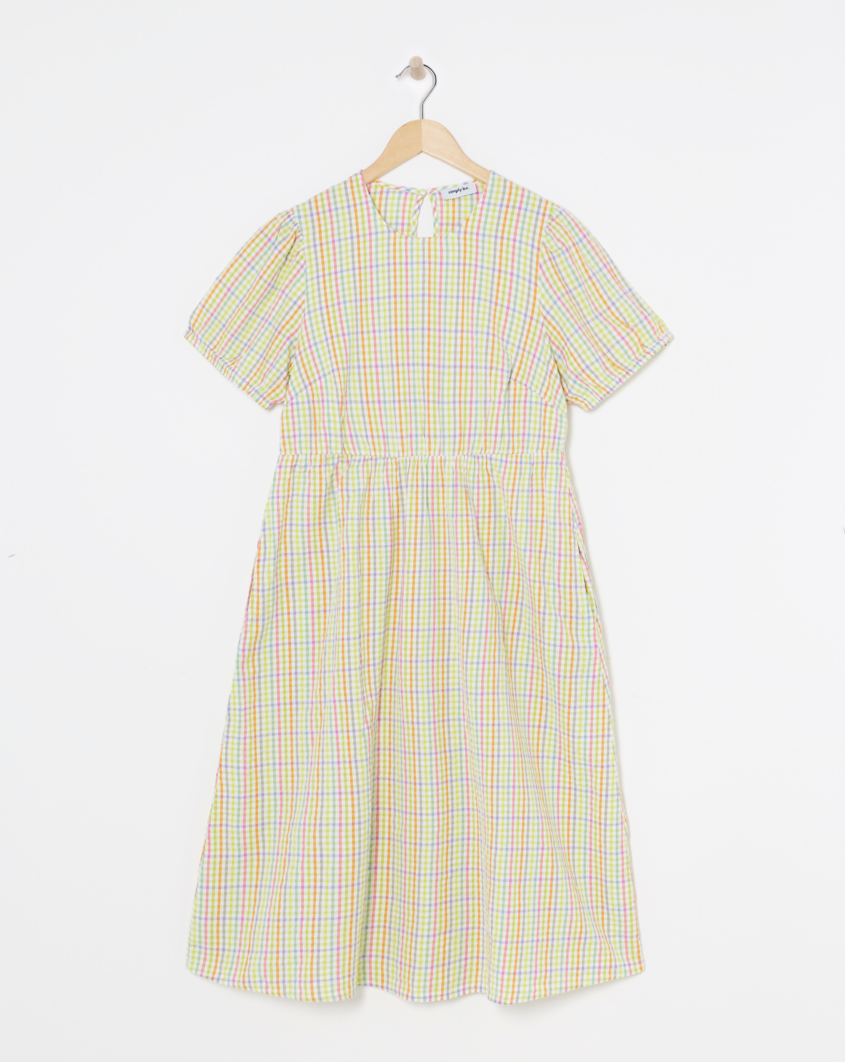 Textured Gingham Midi Dress