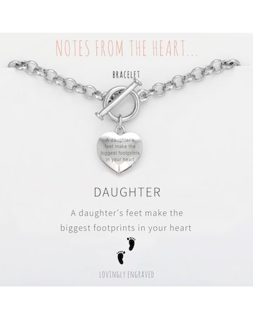 Daughter Heart T Bar Bracelet