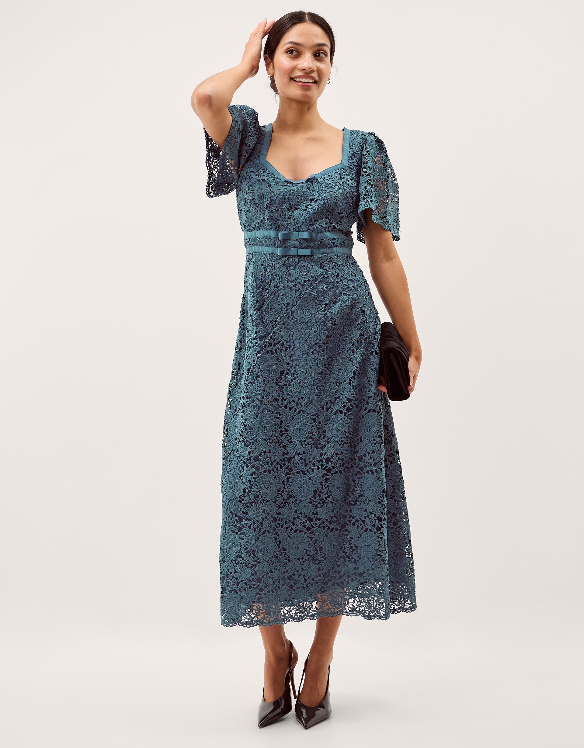 New In - Monsoon Regina Short Sleeve Midi Dress