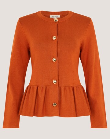 Monsoon Prune Peplum Cardigan