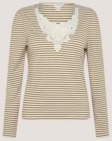 Monsoon Lauren Lace Stripe Jersey Top