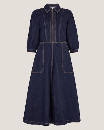 Monsoon Erin Zip Denim Midi Dress