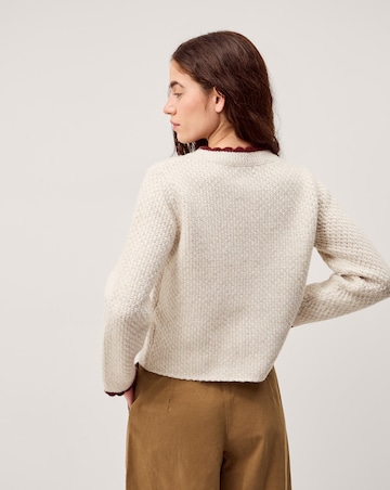 Monsoon Etta Floral Scallop Cardigan