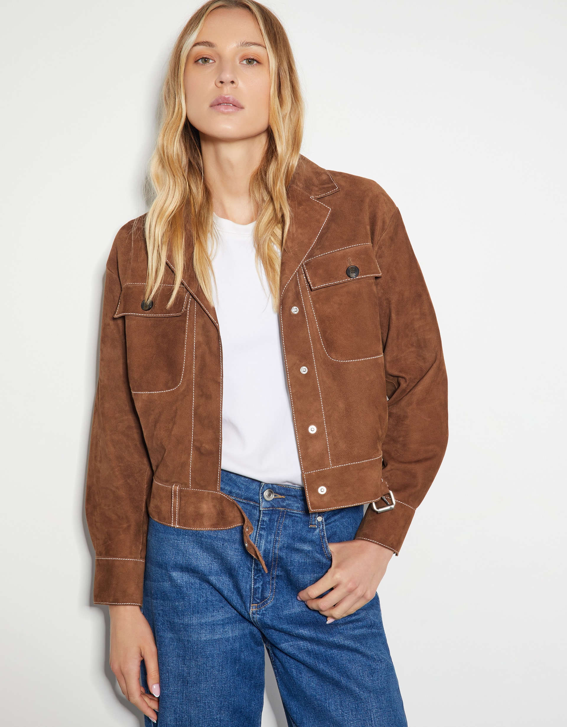 Monsoon Iris Crop Suede Jacket
