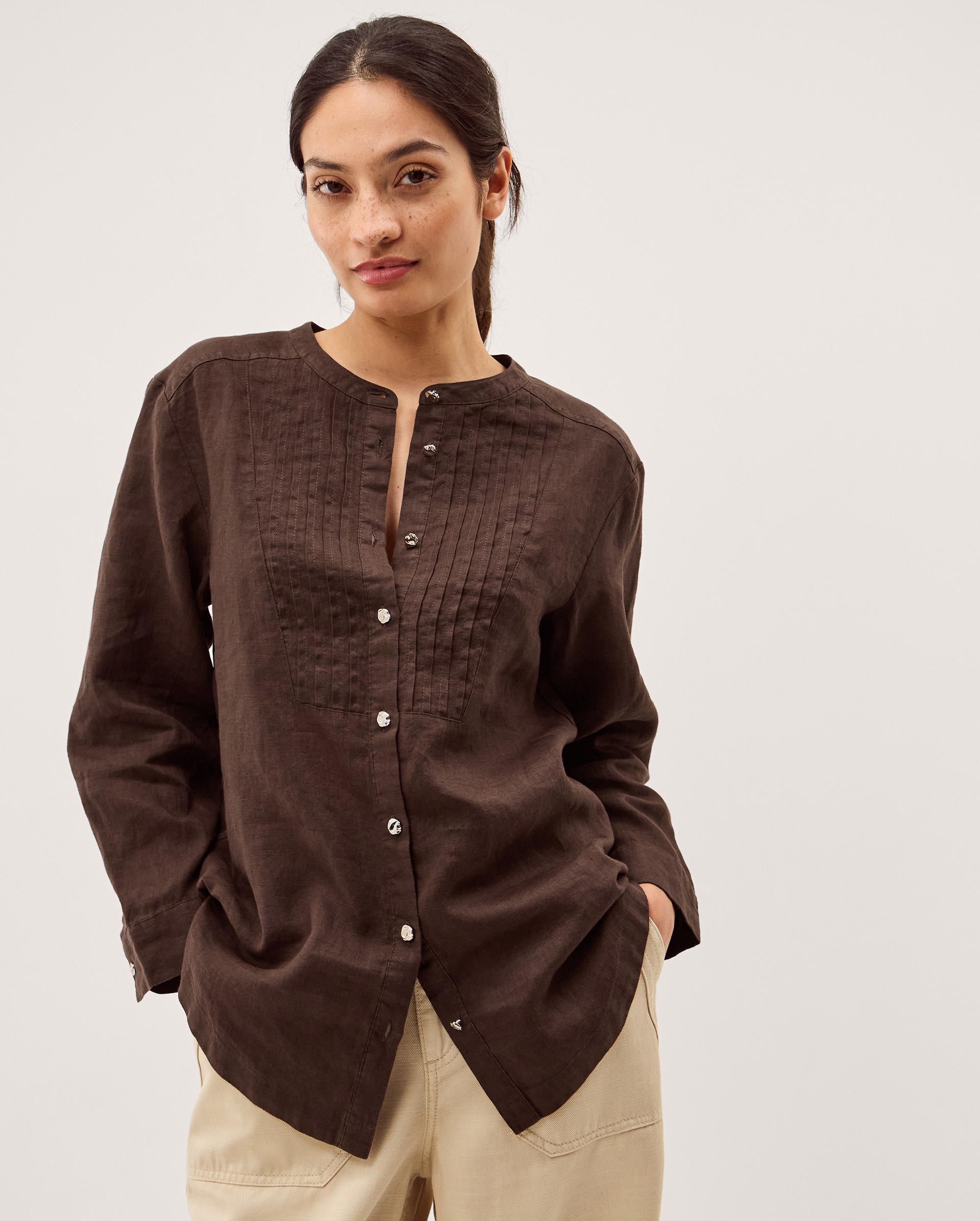 New In - Monsoon Clo Pintuck Linen Shirt