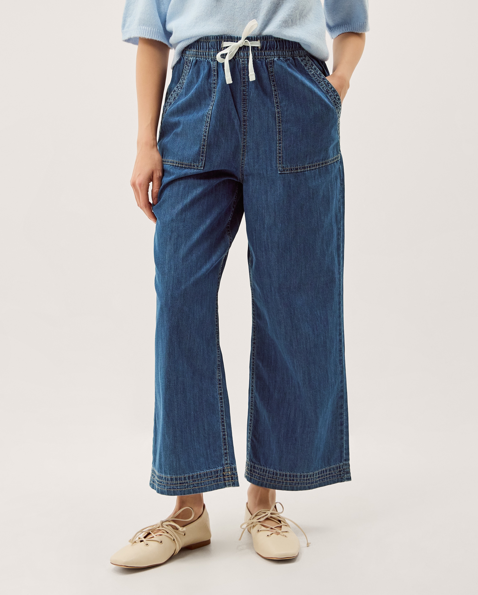 New In - Monsoon Heidi Drawstring Wide Leg Jeans