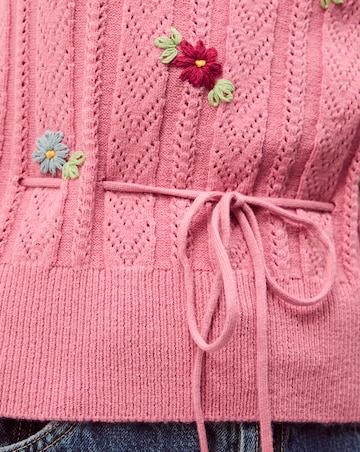 Monsoon Edie Floral Short Sleeve Jumper