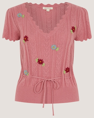 Monsoon Edie Floral Short Sleeve Jumper