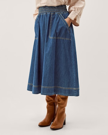 Monsoon Sophie Shirred Denim Midi Skirt
