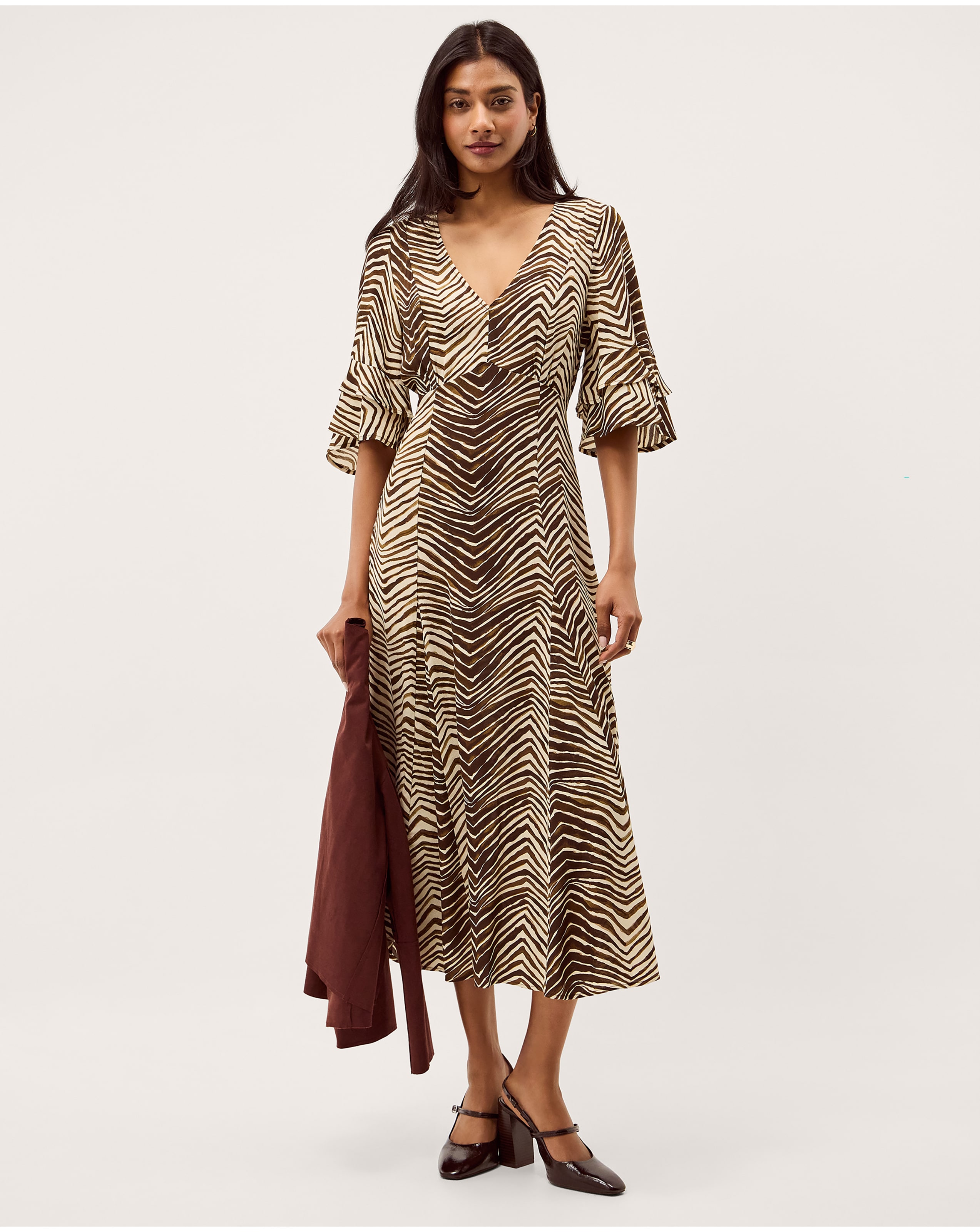 New In - Monsoon Pippa Animal Print Midi Dress