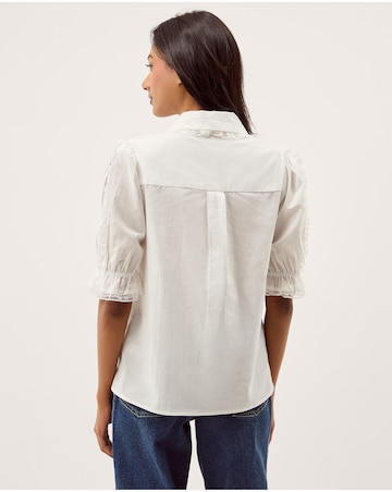 Monsoon Annette Puff Sleeve Lace Shirt