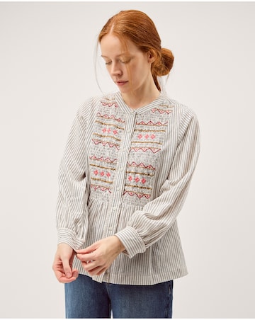 Monsoon Hettie Shirred Stripe Shirt