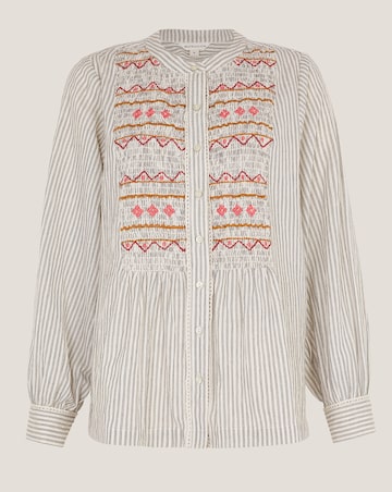 Monsoon Hettie Shirred Stripe Shirt