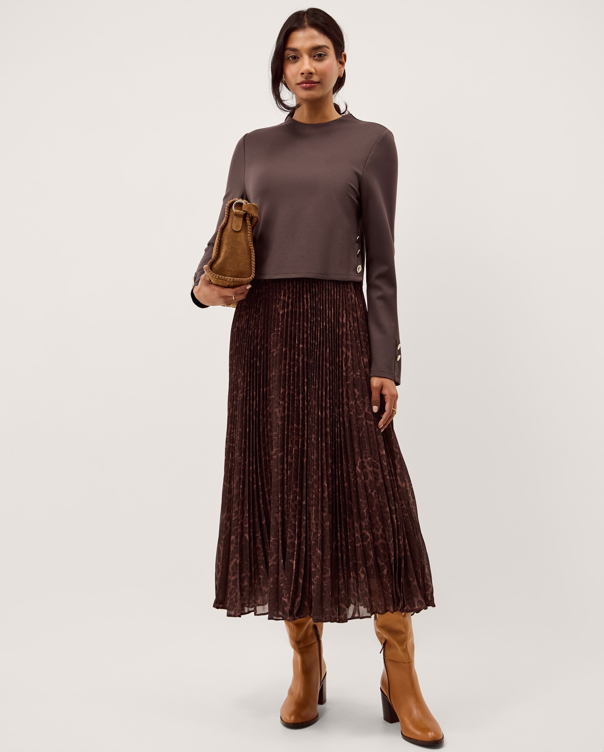 New In - Monsoon Archi Leopard Print Midi Dress