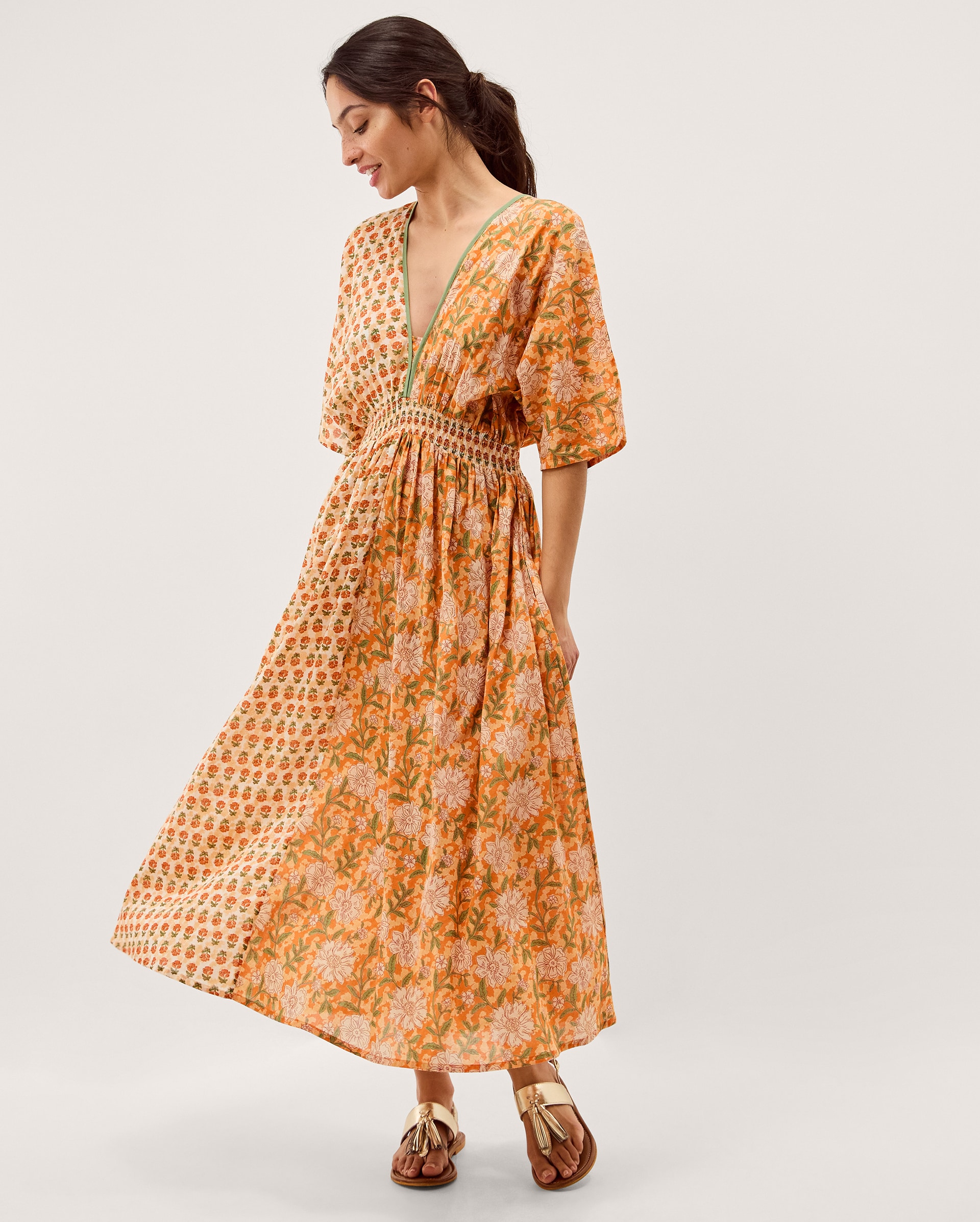 New In - Monsoon Carris Plunge Floral Midi Dress