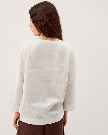 Monsoon Alexis Knot Button Linen Top