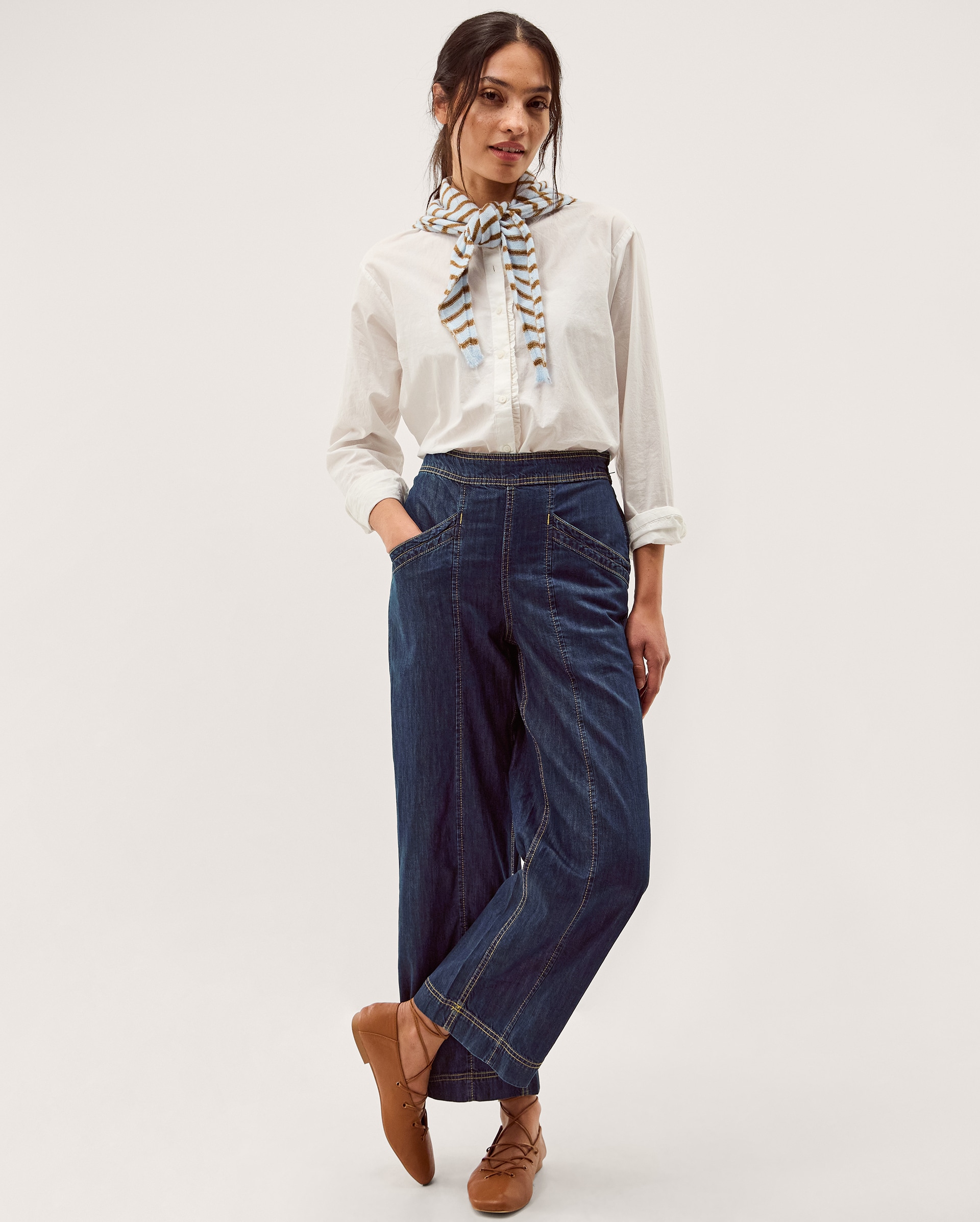 Monsoon Harper Short Wide Leg Jeans