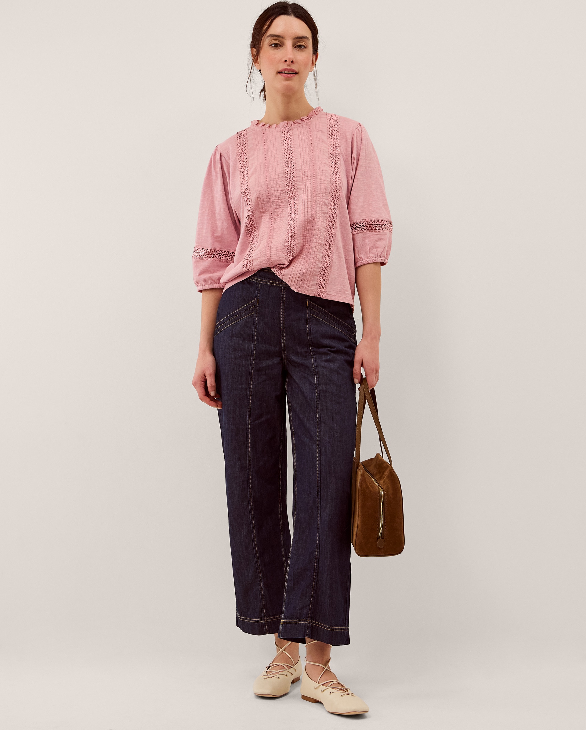 New In - Monsoon Lorna 3/4 Sleeve Lace Top