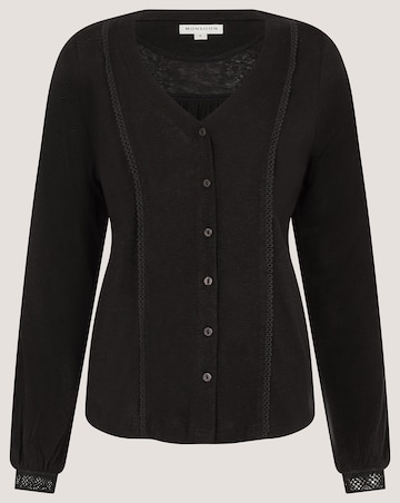 Monsoon Laney Lace Linen Blend Top