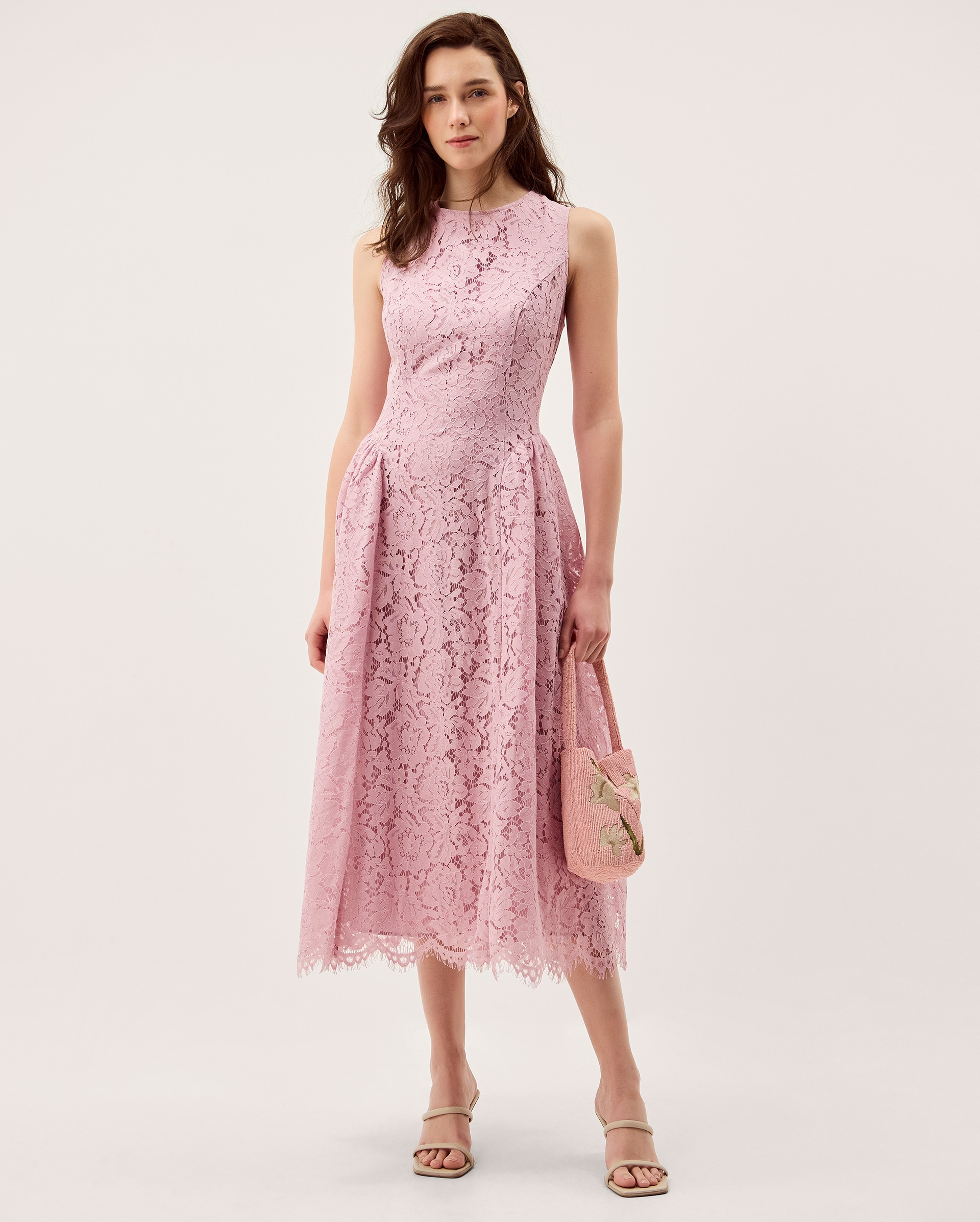 New In - Monsoon Lydia Sleeveless Lace Midi Dress