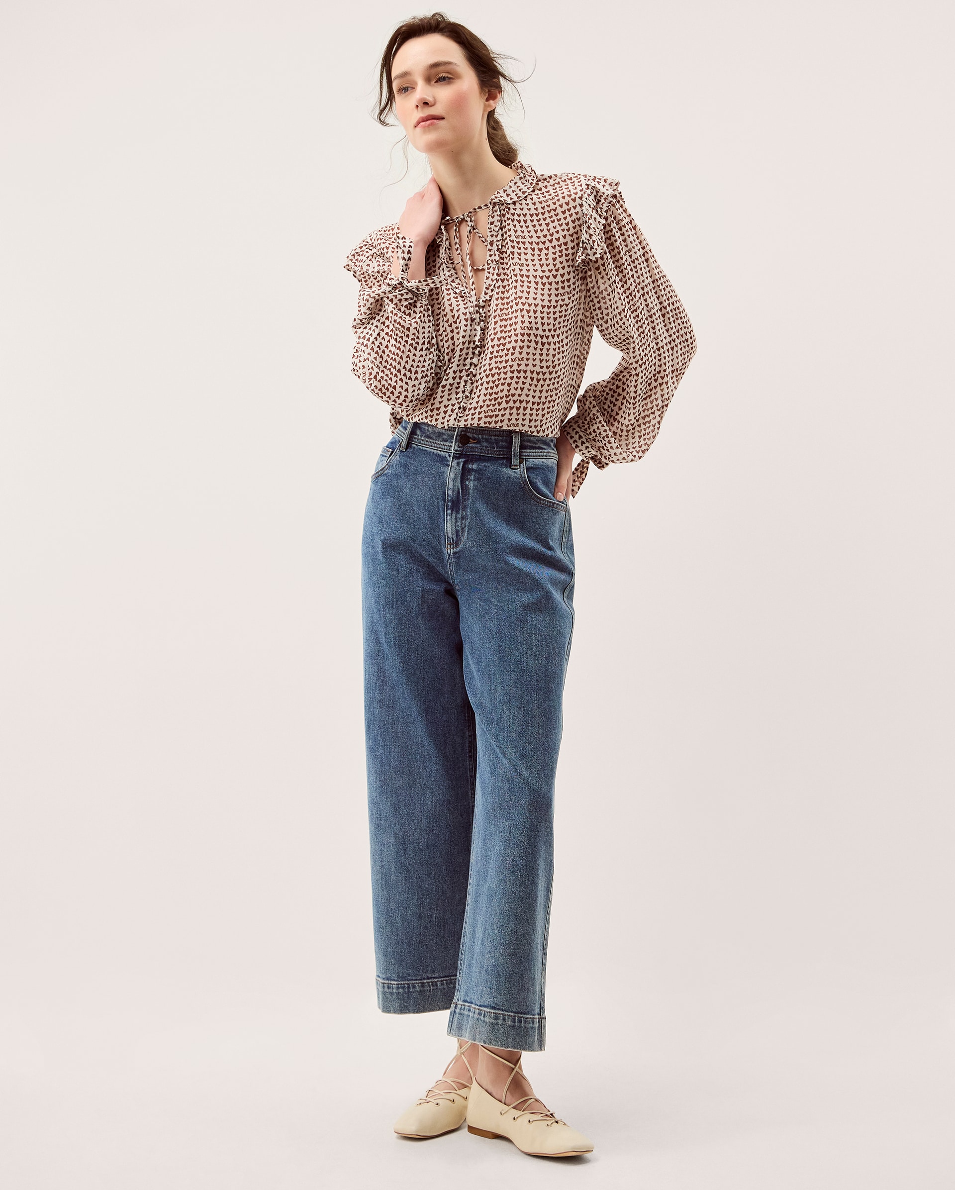 Monsoon Hope Heart Print Blouse