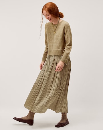 Monsoon Nayla Jumper Pleated Midi Dress
