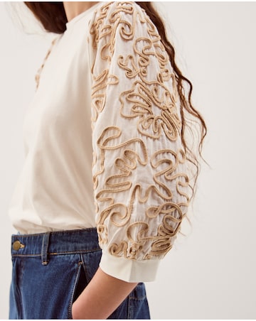 Monsoon Freya Embroidered Sleeve Top