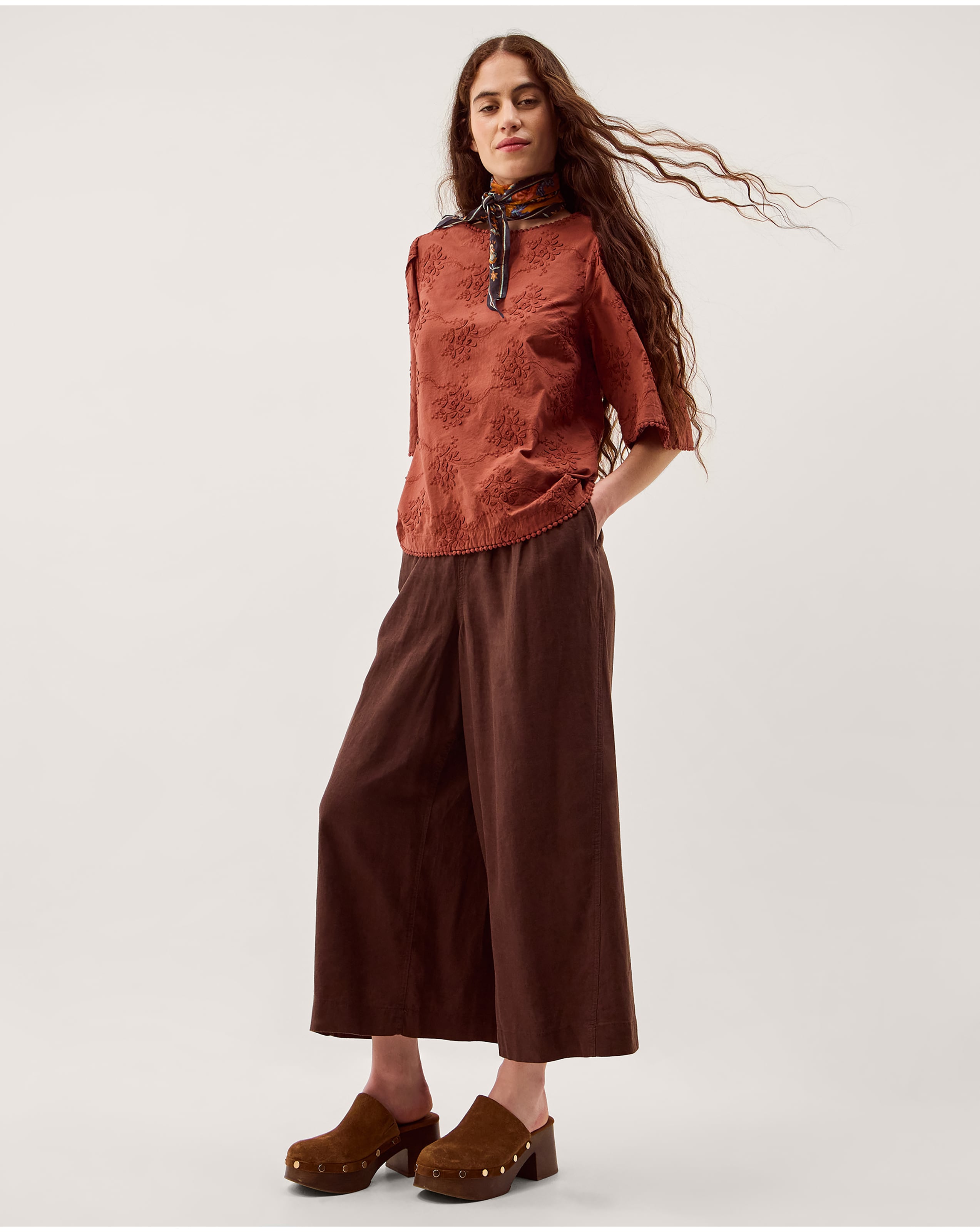 New In - Monsoon Harika Floral Embroidered Top