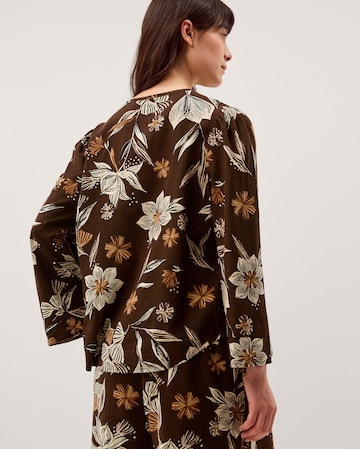 Monsoon Esther Floral Linen Blend Top