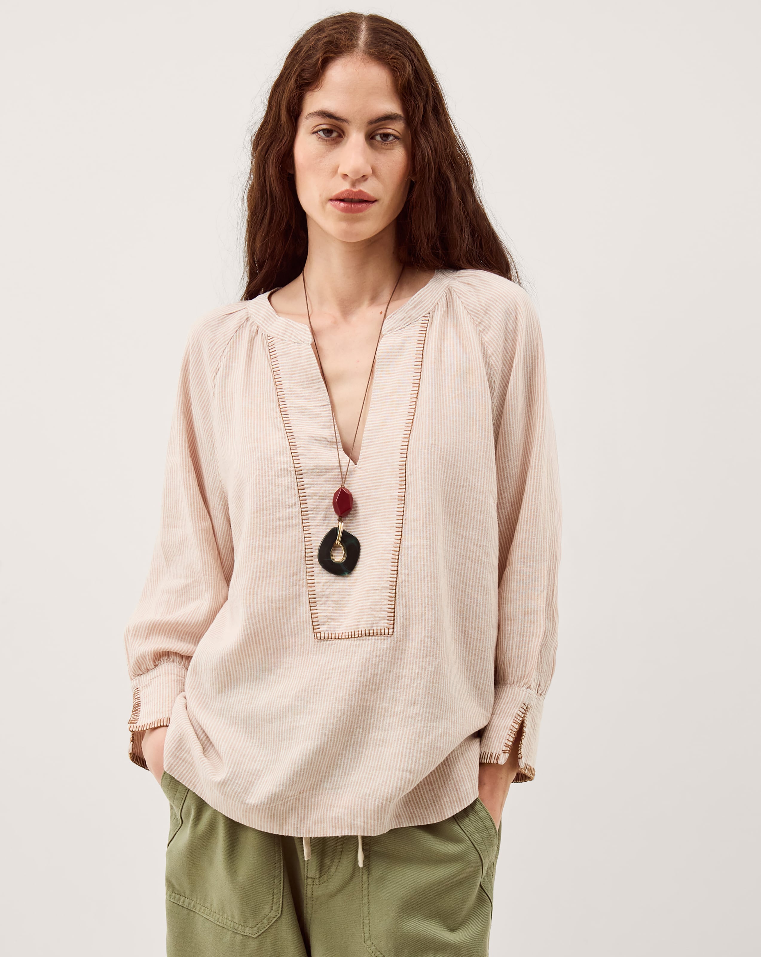 New In - Monsoon Frida Stripe Linen-Blend Top