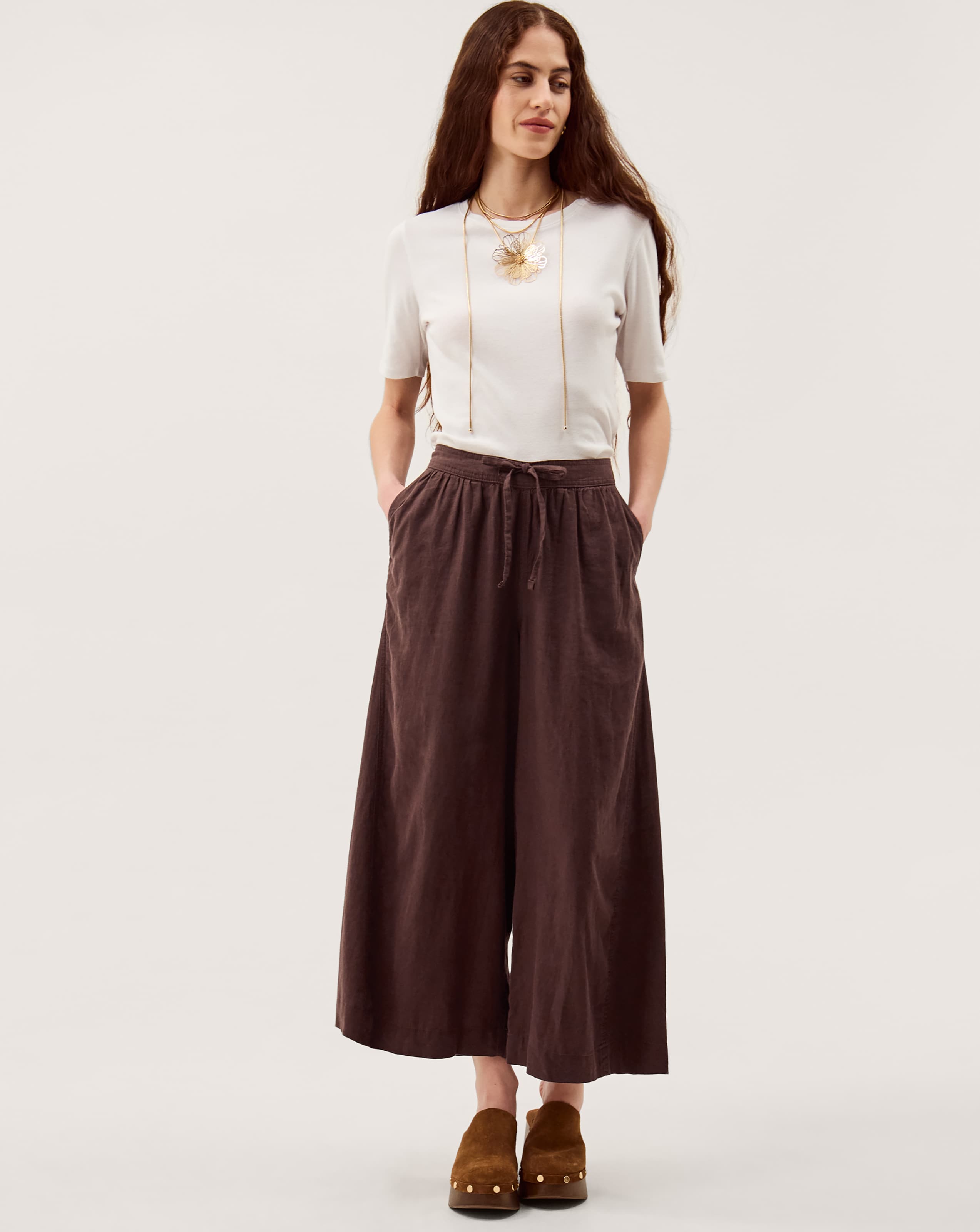 New In - Monsoon Maisie Crop Wide Leg Trousers