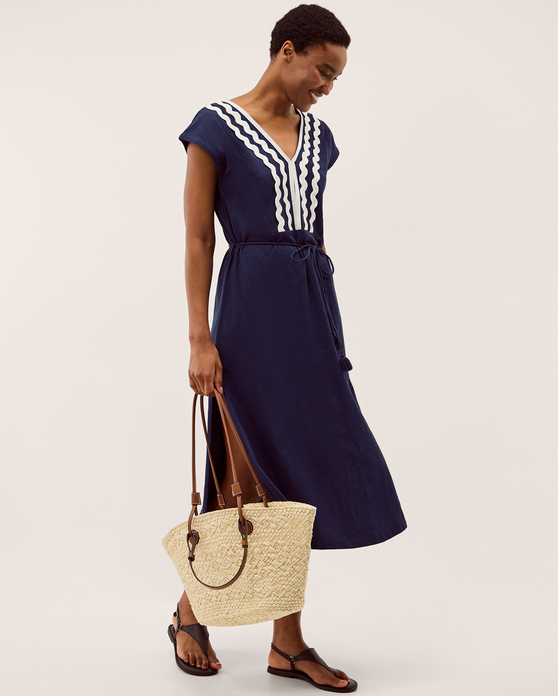 New In - Monsoon Tara V-Neck Midi Kaftan Dress