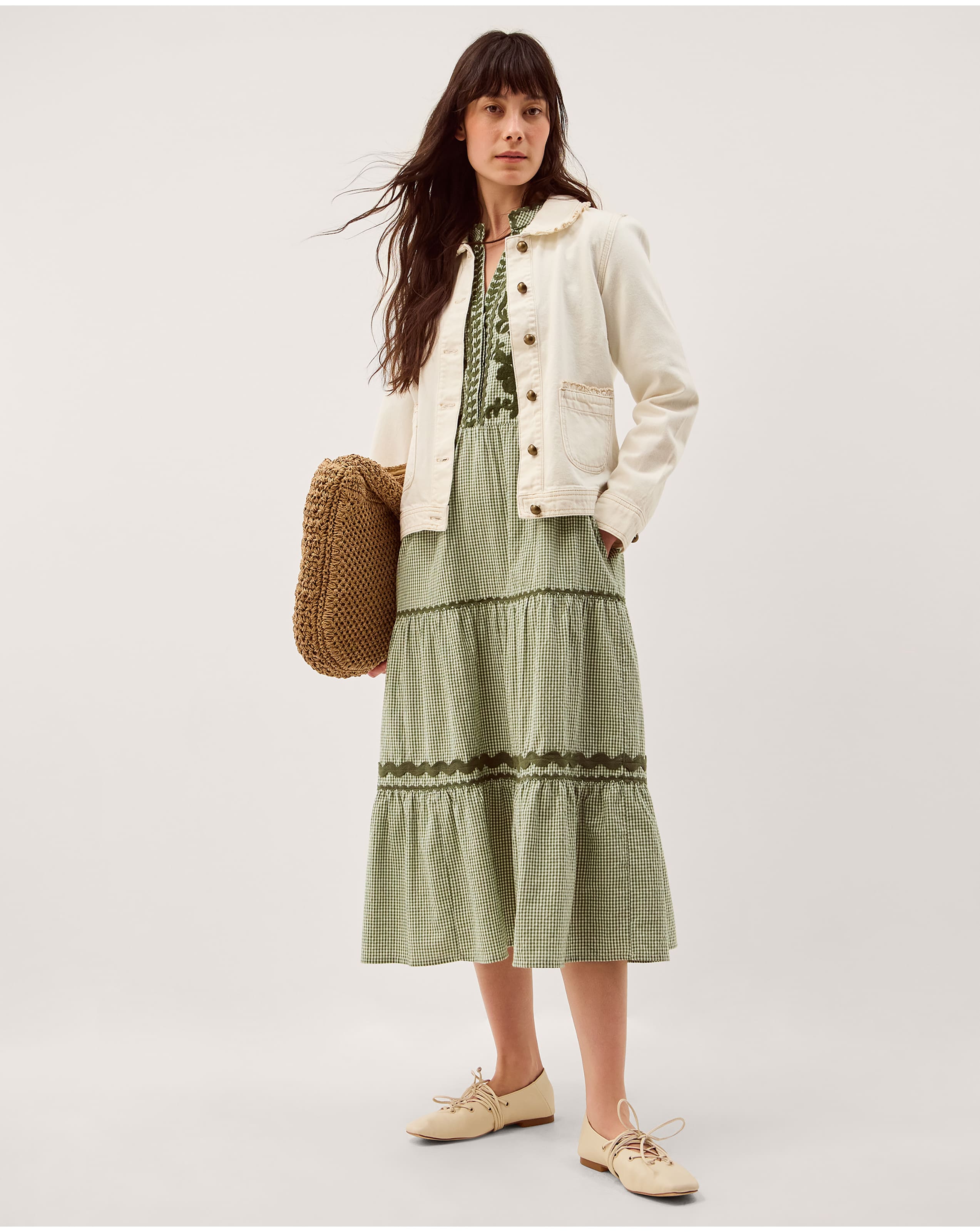 New In - Monsoon Gaia Gingham Midi Dress